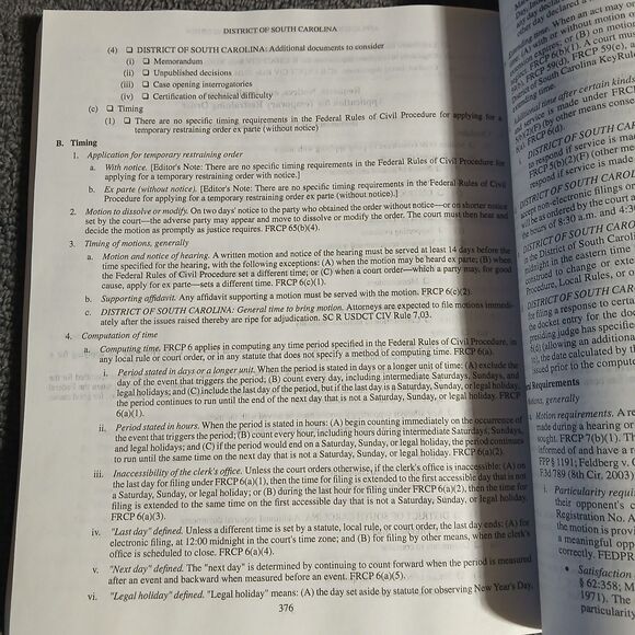 2024 South Carolina Rules Of Court Vol. 2A Federal Law Thomson Reuters Paperback - Picture 5 of 5